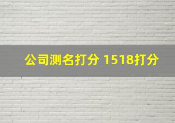 公司测名打分 1518打分